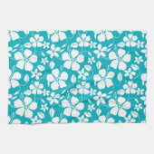 HAWAÏAN HULA (HIBISCUS) BLAUWGROEN THEEDOEK (Horizontaal)