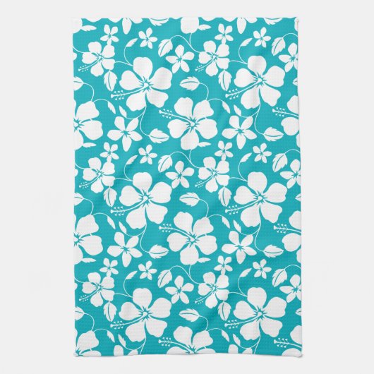 HAWAÏAN HULA (HIBISCUS) BLAUWGROEN THEEDOEK (Verticaal)