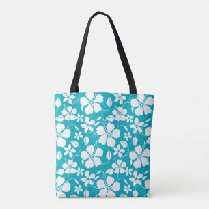 HAWAÏAN HULA (HIBISCUS) BLAUWGROEN TOTE BAG