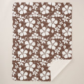 HAWAÏAN HULA (HIBISCUS) BREWN SHERPA DEKEN (Voorkant)