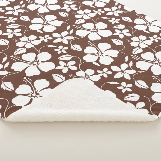 HAWAÏAN HULA (HIBISCUS) BREWN SHERPA DEKEN (3/4)