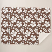 HAWAÏAN HULA (HIBISCUS) BREWN SHERPA DEKEN (Voorkant (horizontaal))