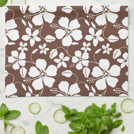 HAWAÏAN HULA (HIBISCUS) BREWN THEEDOEK (Gevouwen)