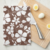 HAWAÏAN HULA (HIBISCUS) BREWN THEEDOEK (Quarter Fold)