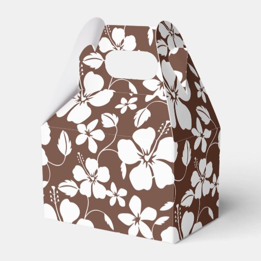 HAWAÏAN HULA (HIBISCUS) BROWN FAVOR BOX BEDANKDOOSJES (Voorkant Zijde)