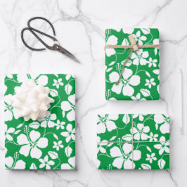 HAWAÏAN HULA (HIBISCUS) GROEN INPAKPAPIER VEL