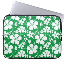 HAWAÏAN HULA (HIBISCUS) GROEN LAPTOP SLEEVE