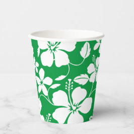 HAWAÏAN HULA (HIBISCUS) GROEN PAPIEREN BEKERS