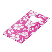 HAWAÏAN HULA (HIBISCUS) HOT PINK CREDITKAART FLESSENOPENER (Achterkant Gekanteld)