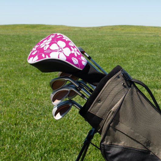 HAWAÏAN HULA (HIBISCUS) HOT PINK GOLFHEADCOVER (Insitu)