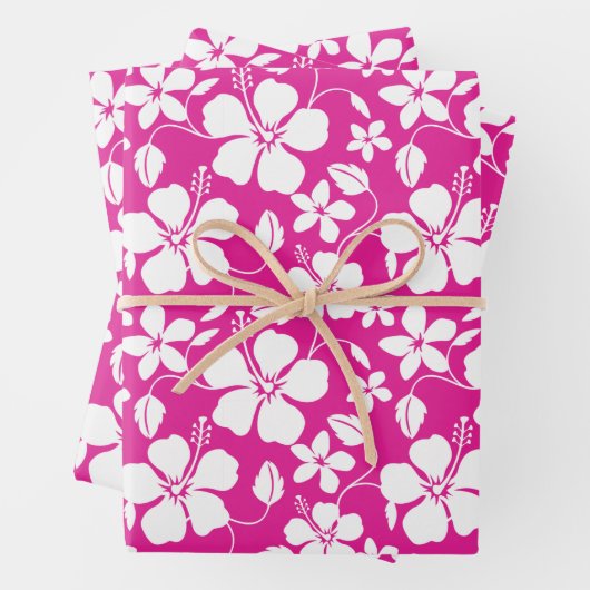 HAWAÏAN HULA (HIBISCUS) HOT PINK INPAKPAPIER VEL (In situ)