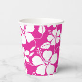 HAWAÏAN HULA (HIBISCUS) HOT PINK PAPIEREN BEKERS (Achterkant)