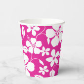 HAWAÏAN HULA (HIBISCUS) HOT PINK PAPIEREN BEKERS (Links)
