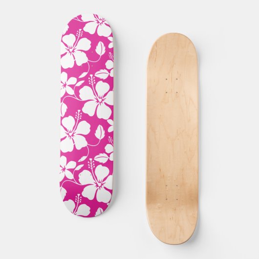 HAWAÏAN HULA (HIBISCUS) HOT PINK PERSOONLIJK SKATEBOARD (Voorkant)