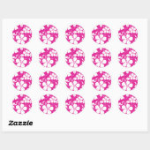 HAWAÏAN HULA (HIBISCUS) HOT PINK RONDE STICKER (Vel)