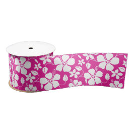 HAWAÏAN HULA (HIBISCUS) HOT PINK SATIN RIBBON SATIJNEN LINT