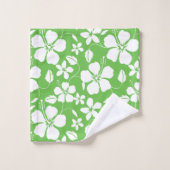 HAWAÏAN HULA (HIBISCUS) LIMOEN BATH TOWEL SET BAD HANDDOEK (Wasdoekje)