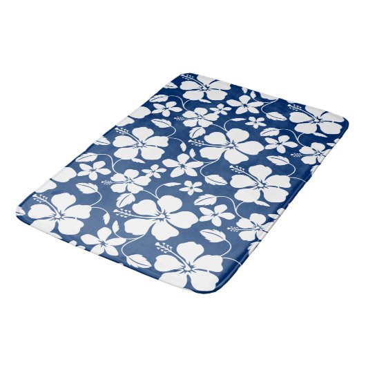 HAWAÏAN HULA (HIBISCUS) NAVY BADMAT (Gekanteld)