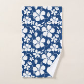 HAWAÏAN HULA (HIBISCUS) NAVY BATH TOWEL SET BAD HANDDOEK (Handdoek)