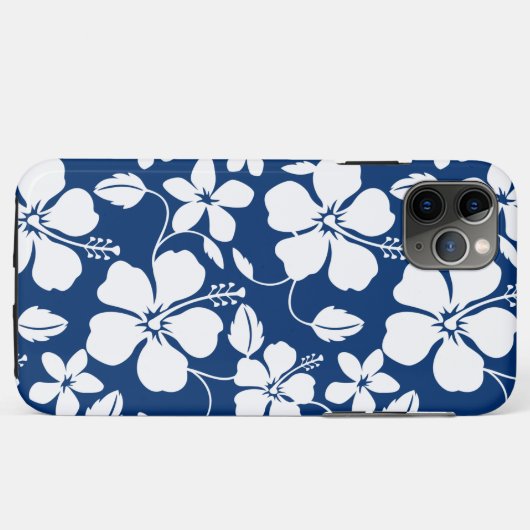 HAWAÏAN HULA (HIBISCUS) NAVY Case-Mate iPhone CASE (Achterkant (horizontaal))