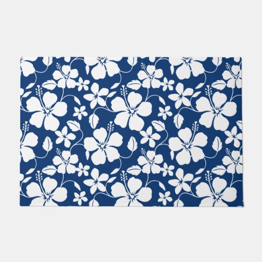 HAWAÏAN HULA (HIBISCUS) NAVY DEURMAT (Voorkant)