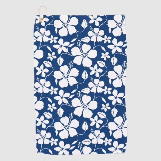 HAWAÏAN HULA (HIBISCUS) NAVY GOLFHANDDOEK (Voorkant)