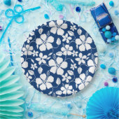 HAWAÏAN HULA (HIBISCUS) NAVY PAPIEREN BORDJE (Feest)