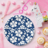 HAWAÏAN HULA (HIBISCUS) NAVY PAPIEREN BORDJE (Feest)