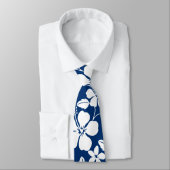 HAWAÏAN HULA (HIBISCUS) NAVY STROPDAS (Gebonden)