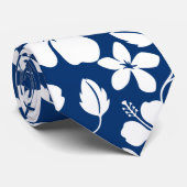 HAWAÏAN HULA (HIBISCUS) NAVY STROPDAS (Opgerold)