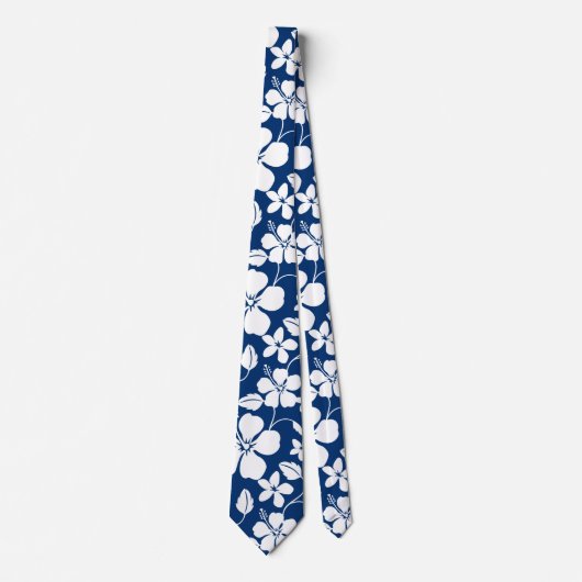 HAWAÏAN HULA (HIBISCUS) NAVY STROPDAS (Voorkant)