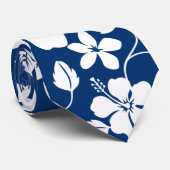 HAWAÏAN HULA (HIBISCUS) NAVY STROPDAS (Opgerold)