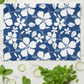 HAWAÏAN HULA (HIBISCUS) NAVY THEEDOEK (Gevouwen)