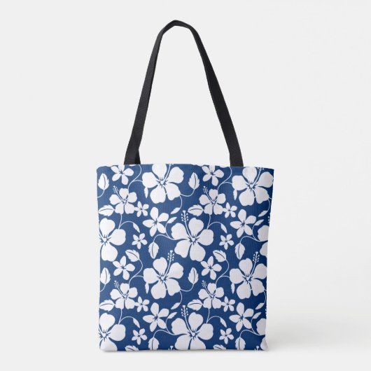 HAWAÏAN HULA (HIBISCUS) NAVY TOTE BAG (Achterkant)