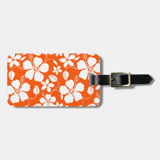HAWAÏAN HULA (HIBISCUS) ORANJE BAGAGELABEL (Voorkant horizontaal)