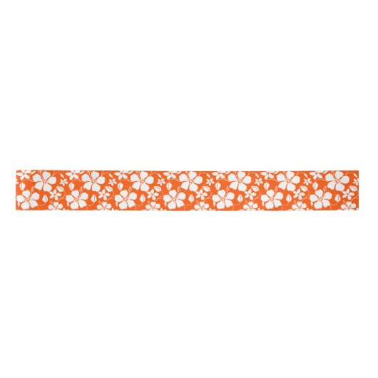 HAWAÏAN HULA (HIBISCUS) ORANJE SATIN RIBBON SATIJNEN LINT (Voorkant)