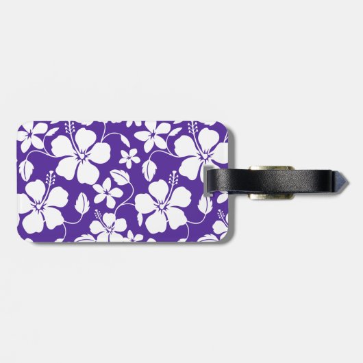 HAWAÏAN HULA (HIBISCUS) PAARS BAGAGELABEL (Achterkant horizontaal)