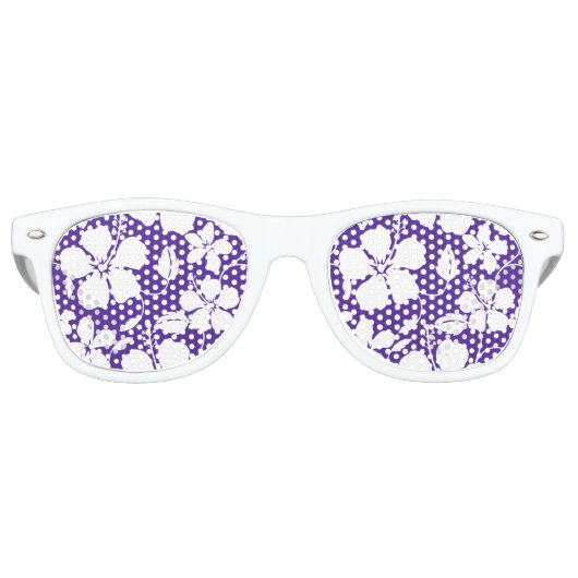 HAWAÏAN HULA (HIBISCUS) PAARS RETRO ZONNEBRIL (Voorkant)