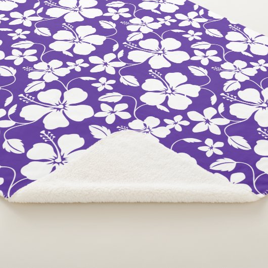 HAWAÏAN HULA (HIBISCUS) PAARS SHERPA DEKEN (3/4)