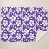 HAWAÏAN HULA (HIBISCUS) PAARS SHERPA DEKEN (Voorkant (horizontaal))