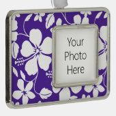 HAWAÏAN HULA (HIBISCUS) PAARS VERZILVERD OMLIJST ORNAMENT (Rechts)