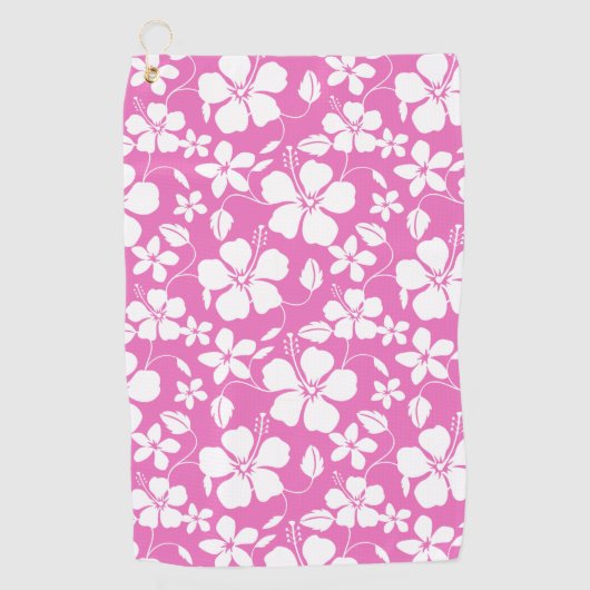 HAWAÏAN HULA (HIBISCUS) PINK GOLFHANDDOEK (Voorkant)