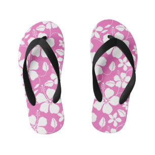 HAWAÏAN HULA (HIBISCUS) PINK KINDER TEENSLIPPERS