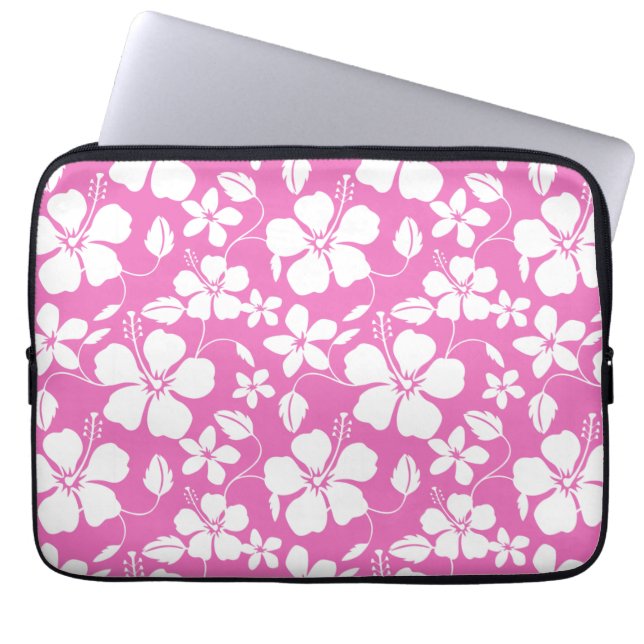 HAWAÏAN HULA (HIBISCUS) PINK LAPTOP SLEEVE (Voorkant)