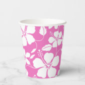 HAWAÏAN HULA (HIBISCUS) PINK PAPIEREN BEKERS (Achterkant)