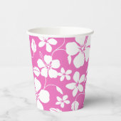 HAWAÏAN HULA (HIBISCUS) PINK PAPIEREN BEKERS (Links)