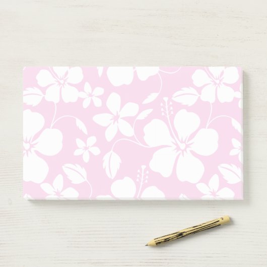 HAWAÏAN HULA (HIBISCUS) PINK POST-IT® NOTES (Op bureau)