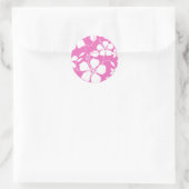 HAWAÏAN HULA (HIBISCUS) PINK RONDE STICKER (Tas)