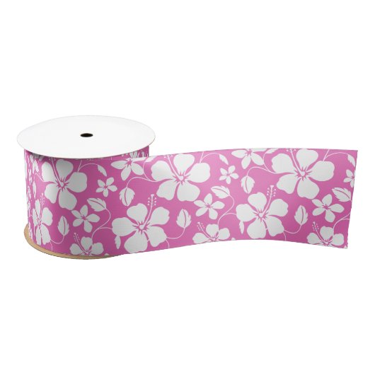 HAWAÏAN HULA (HIBISCUS) PINK SATIN RIBBON SATIJNEN LINT (Spoel)