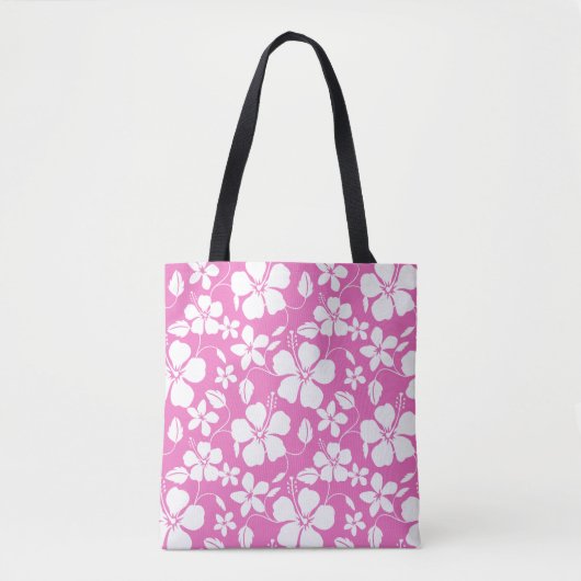 HAWAÏAN HULA (HIBISCUS) PINK TOTE BAG (Voorkant)